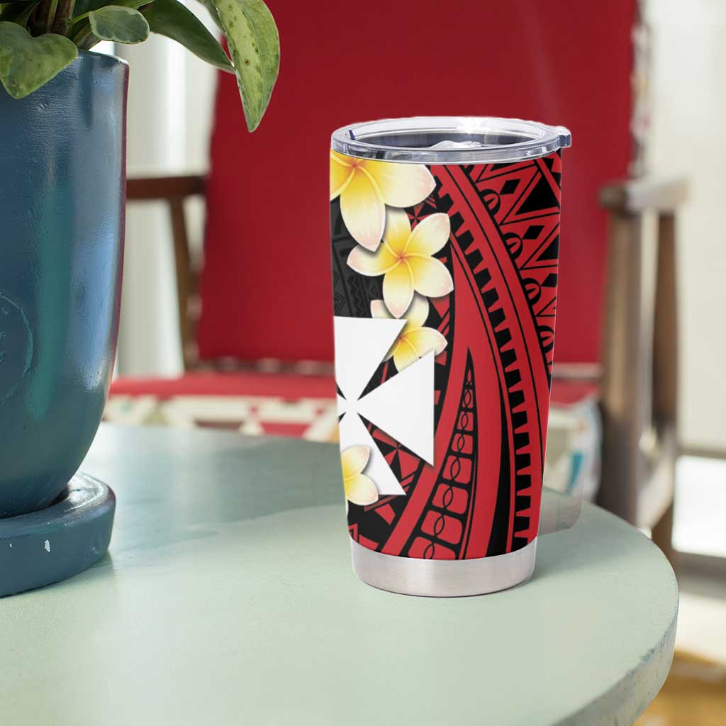 Uvea Chiefdom Wallis and Futuna Personalized Tumbler Cup Frangipani Flowers Polynesian Pattern