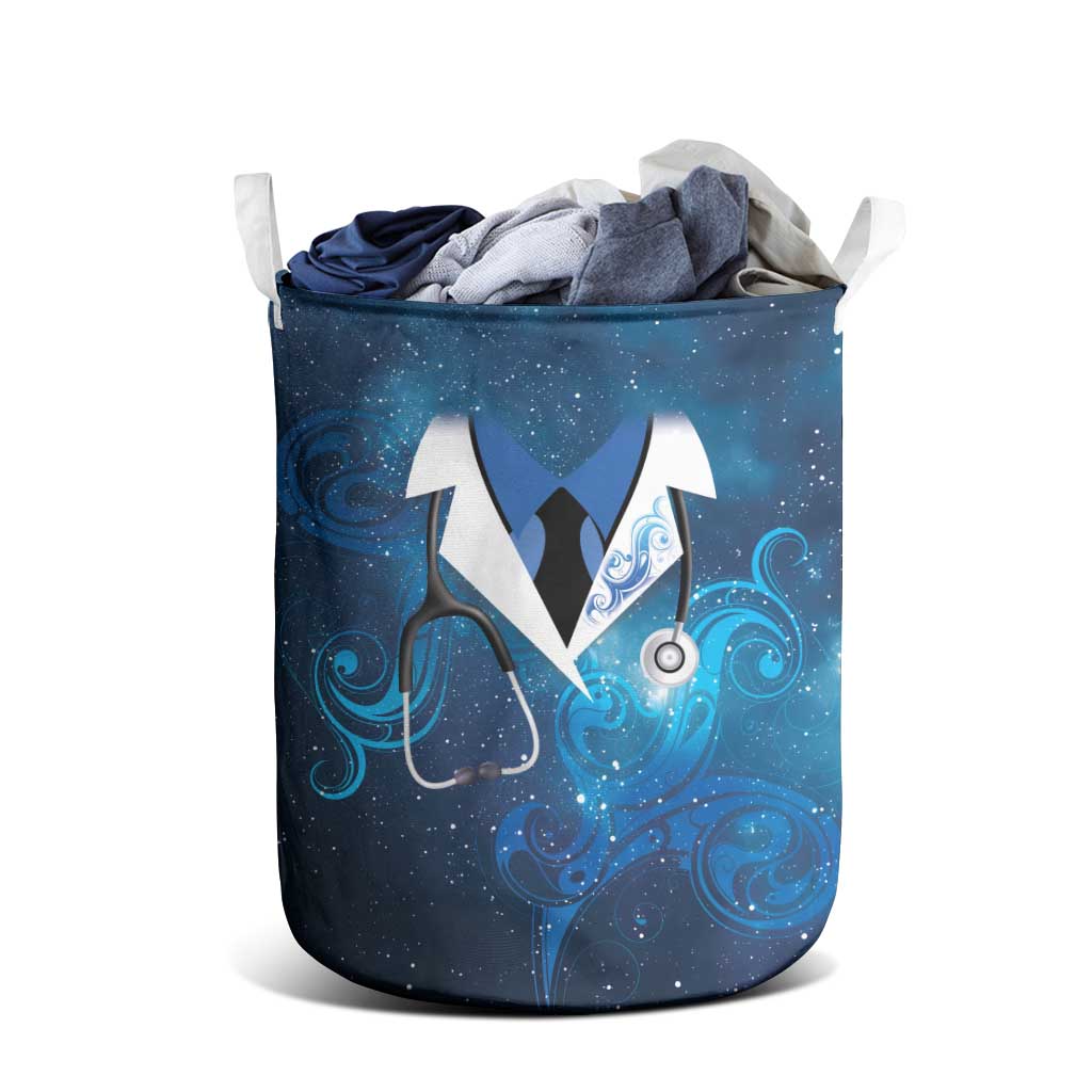 New Zealand Nurses RN Laundry Basket Galaxy Stethoscope Maori Motif LT9 - Polynesian Pride