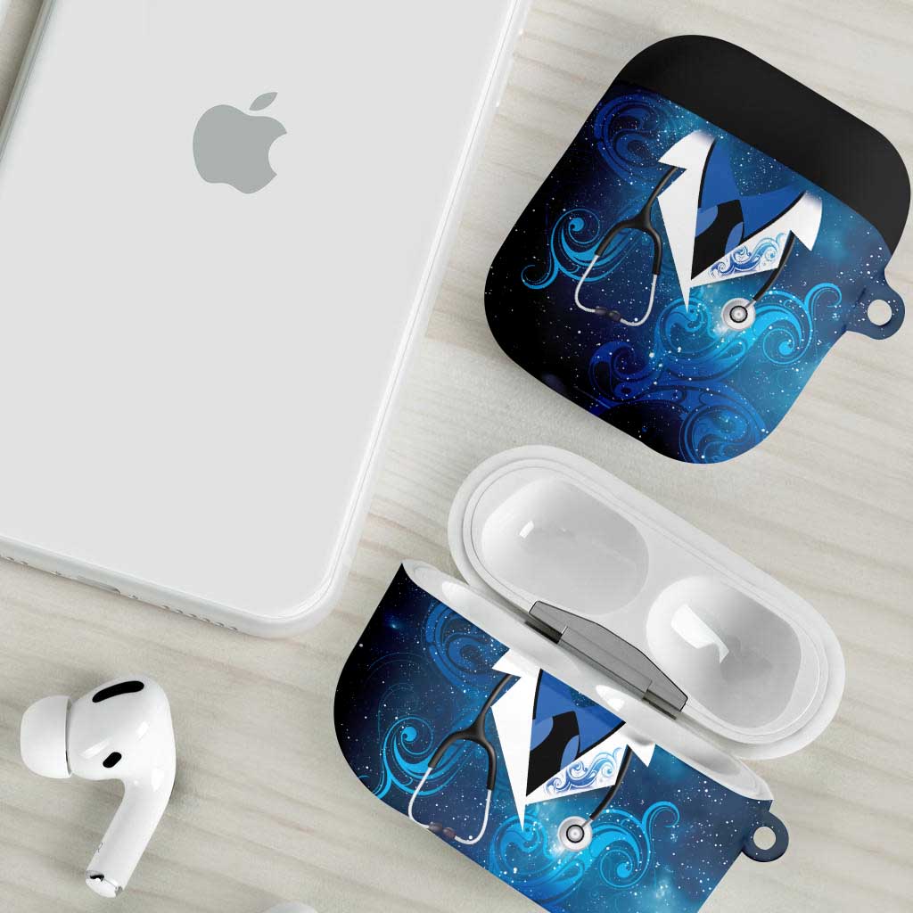 New Zealand Nurses RN AirPods Case Galaxy Stethoscope Maori Motif