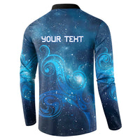 New Zealand Nurses RN Personalised Button Sweatshirt Galaxy Stethoscope Maori Motif