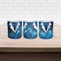 New Zealand Nurses RN Personalised Ceramic Mug Galaxy Stethoscope Maori Motif