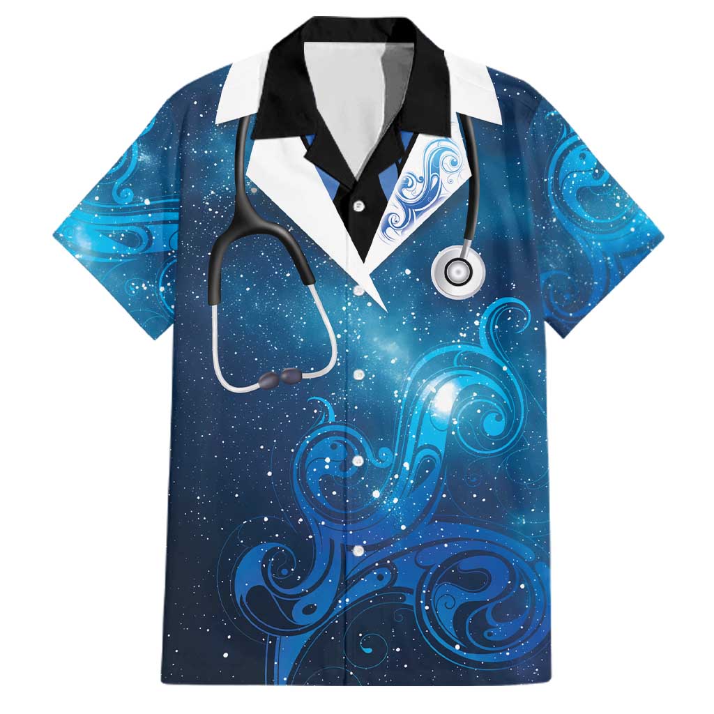 New Zealand Nurses RN Personalised Family Matching Mermaid Dress and Hawaiian Shirt Galaxy Stethoscope Maori Motif