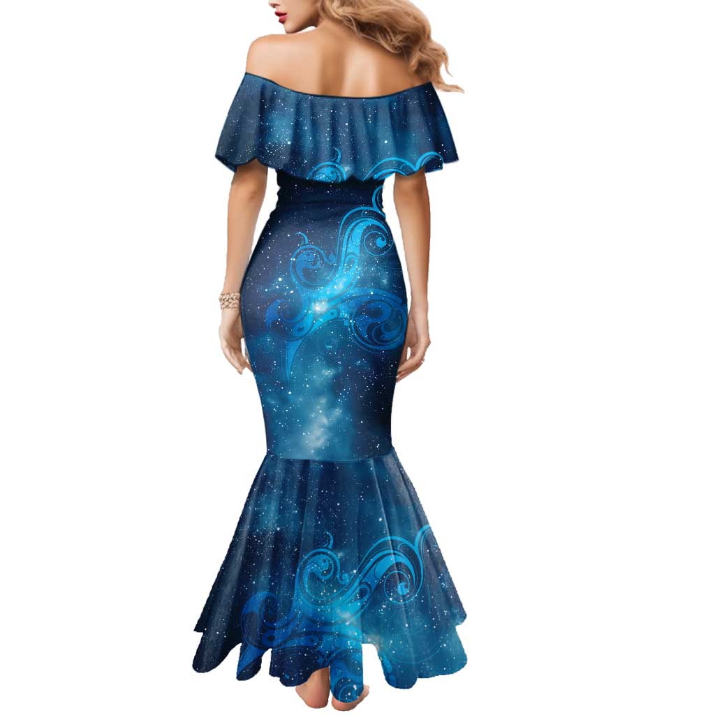New Zealand Nurses RN Personalised Family Matching Mermaid Dress and Hawaiian Shirt Galaxy Stethoscope Maori Motif