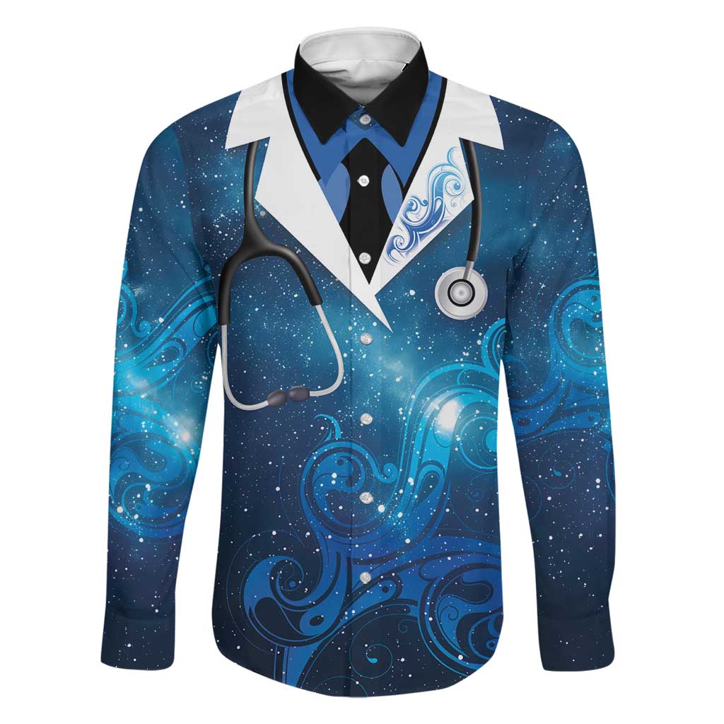 New Zealand Nurses RN Personalised Family Matching Off Shoulder Short Dress and Hawaiian Shirt Galaxy Stethoscope Maori Motif