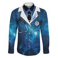 New Zealand Nurses RN Personalised Family Matching Off Shoulder Short Dress and Hawaiian Shirt Galaxy Stethoscope Maori Motif