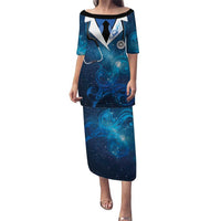 New Zealand Nurses RN Personalised Family Matching Puletasi and Hawaiian Shirt Galaxy Stethoscope Maori Motif