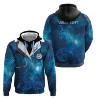 New Zealand Nurses RN Personalised Hoodie Galaxy Stethoscope Maori Motif LT9 - Polynesian Pride
