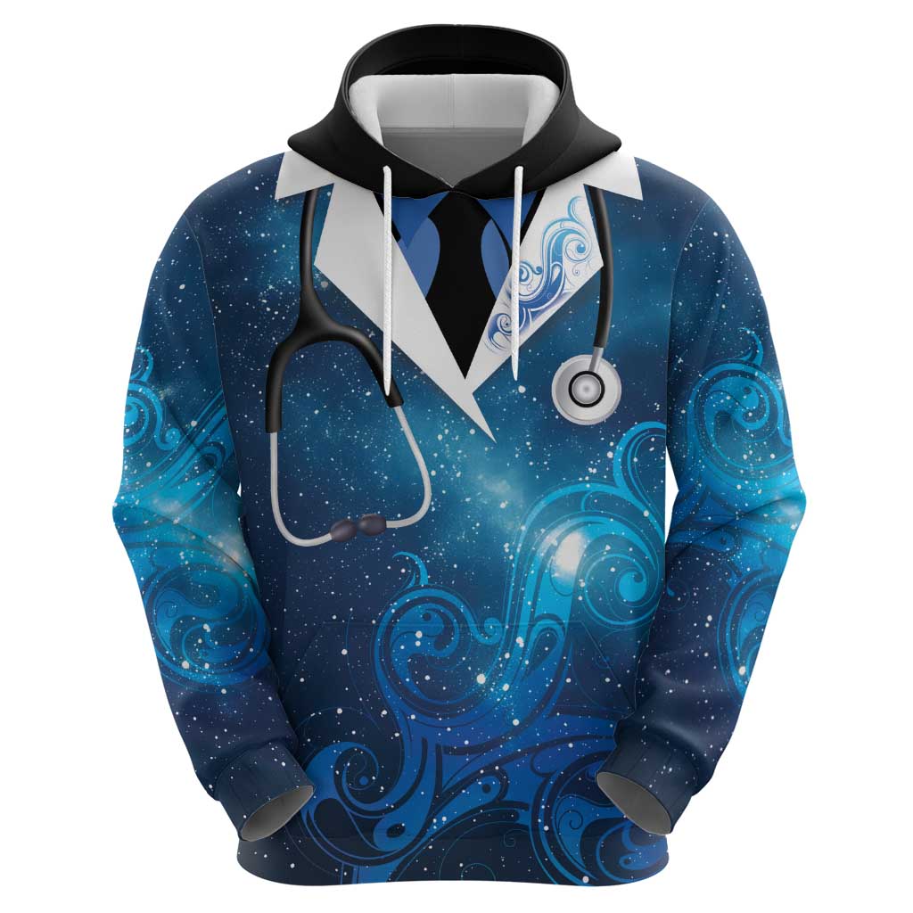 New Zealand Nurses RN Personalised Hoodie Galaxy Stethoscope Maori Motif LT9 - Polynesian Pride