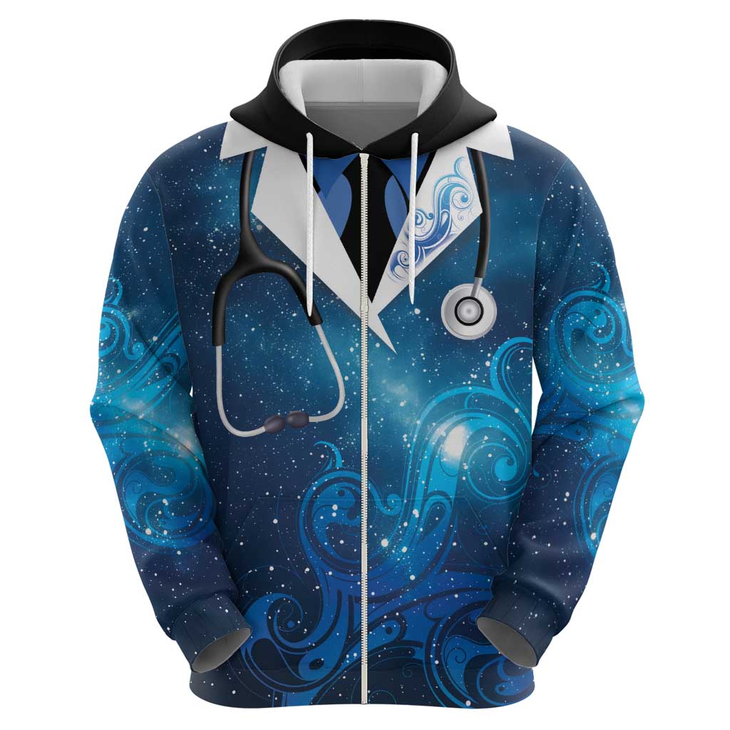 New Zealand Nurses RN Personalised Hoodie Galaxy Stethoscope Maori Motif LT9 - Polynesian Pride
