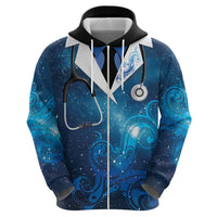 New Zealand Nurses RN Personalised Hoodie Galaxy Stethoscope Maori Motif LT9 - Polynesian Pride