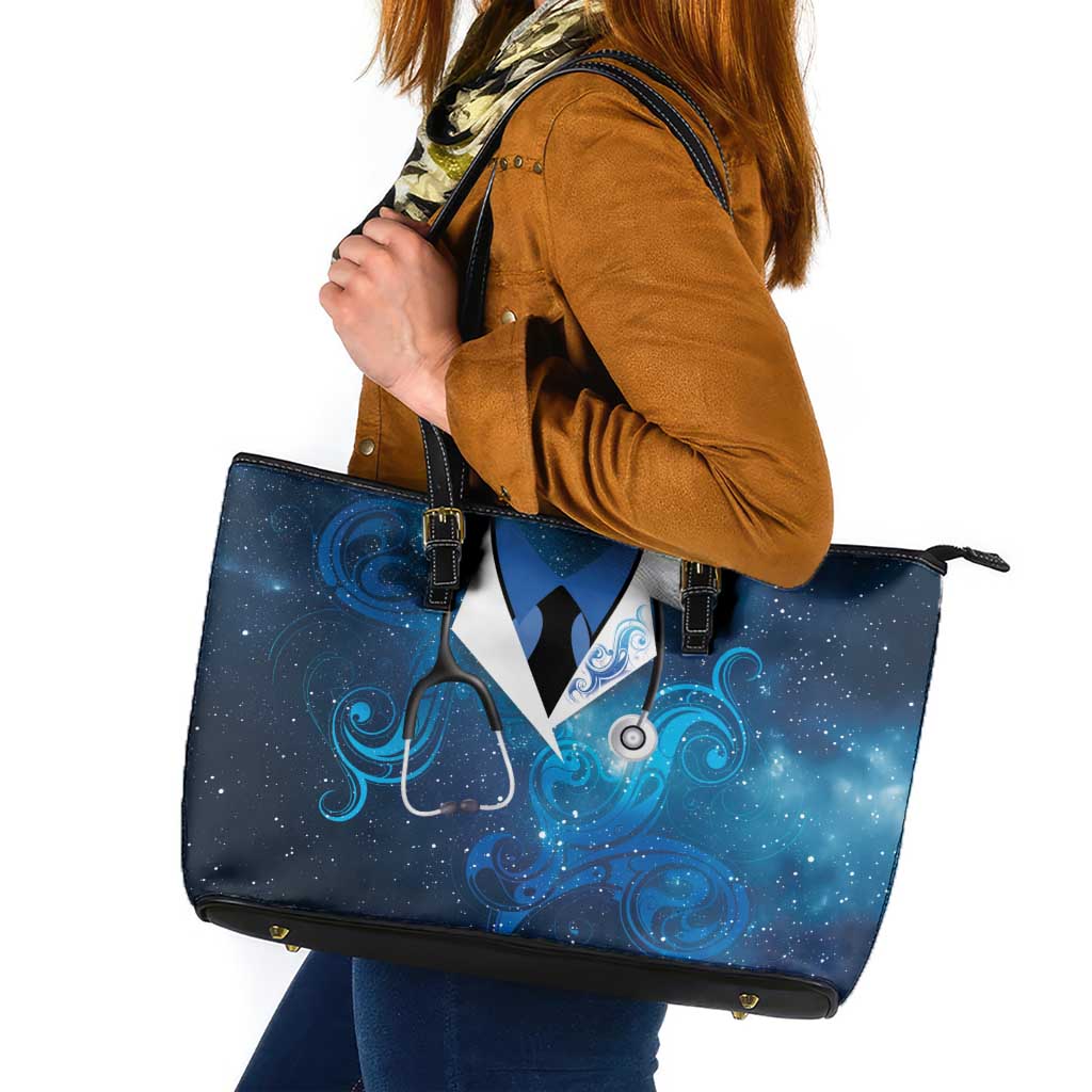 New Zealand Nurses RN Leather Tote Bag Galaxy Stethoscope Maori Motif
