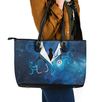 New Zealand Nurses RN Leather Tote Bag Galaxy Stethoscope Maori Motif