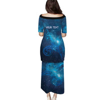 New Zealand Nurses RN Personalised Puletasi Galaxy Stethoscope Maori Motif