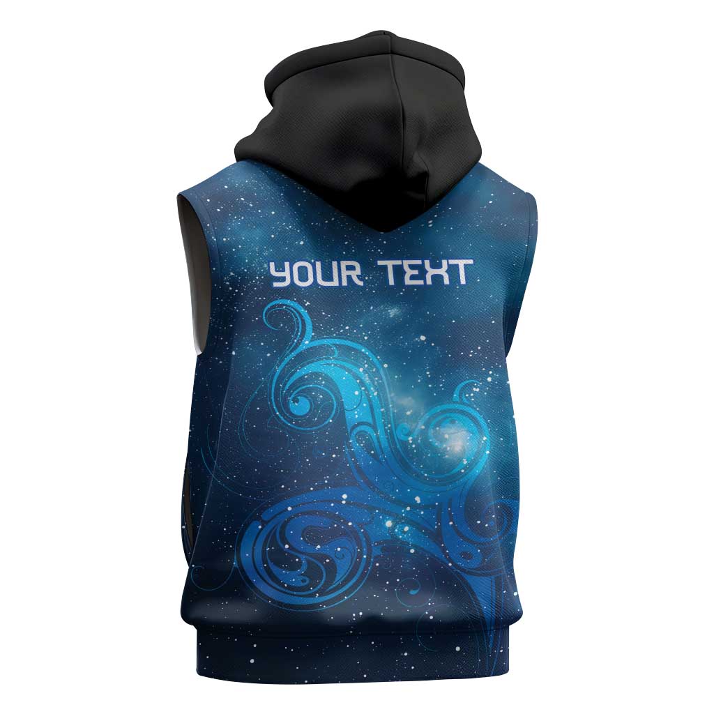New Zealand Nurses RN Personalised Sleeveless Hoodie Galaxy Stethoscope Maori Motif LT9 - Polynesian Pride