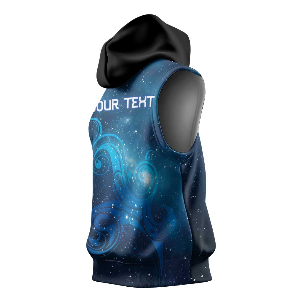 New Zealand Nurses RN Personalised Sleeveless Hoodie Galaxy Stethoscope Maori Motif LT9 - Polynesian Pride