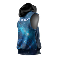 New Zealand Nurses RN Personalised Sleeveless Hoodie Galaxy Stethoscope Maori Motif LT9 - Polynesian Pride