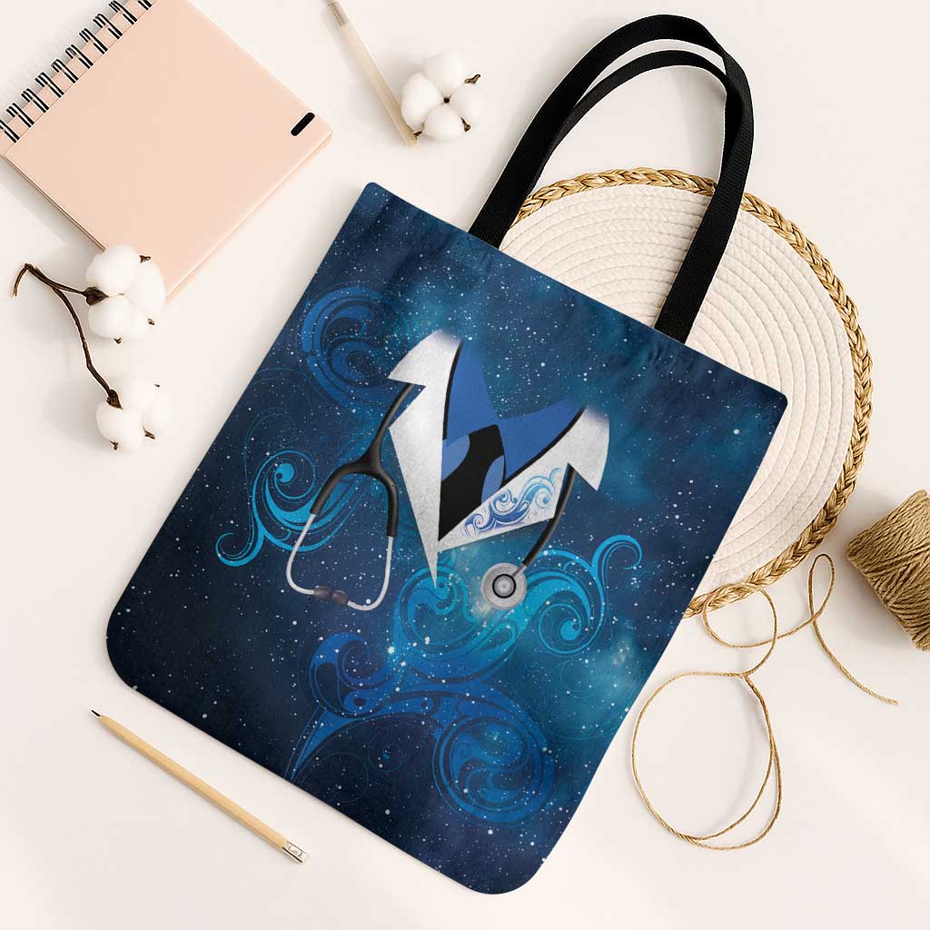 New Zealand Nurses RN Tote Bag Galaxy Stethoscope Maori Motif