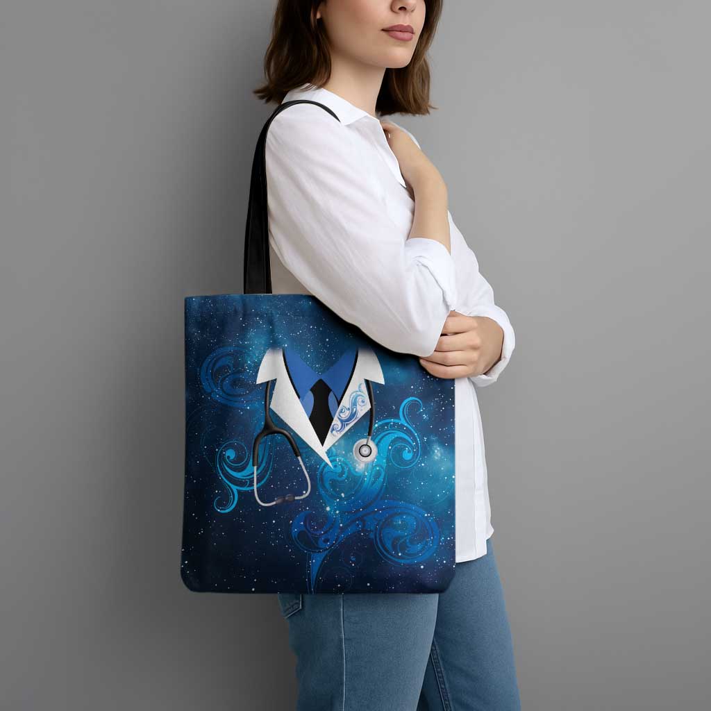 New Zealand Nurses RN Tote Bag Galaxy Stethoscope Maori Motif