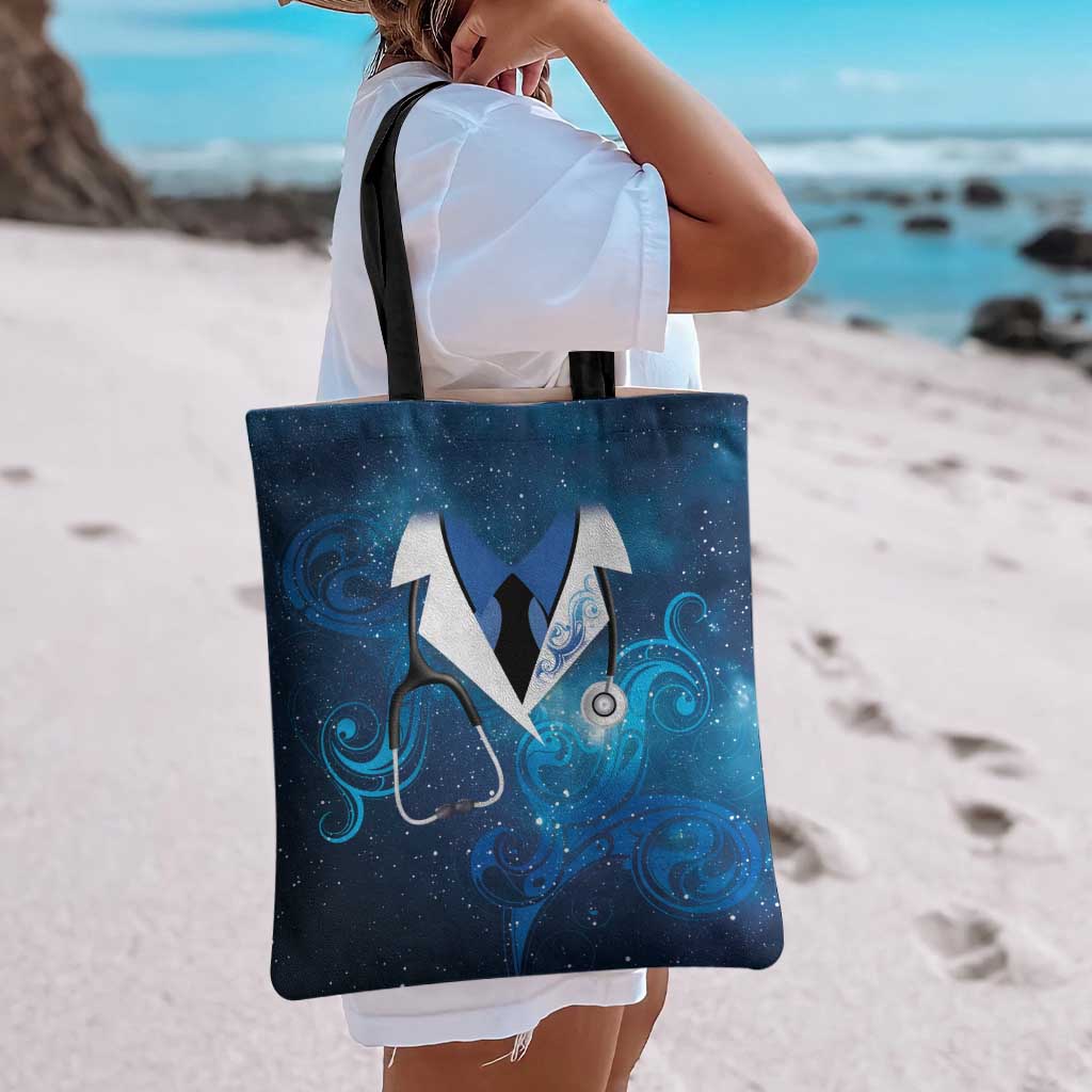 New Zealand Nurses RN Tote Bag Galaxy Stethoscope Maori Motif