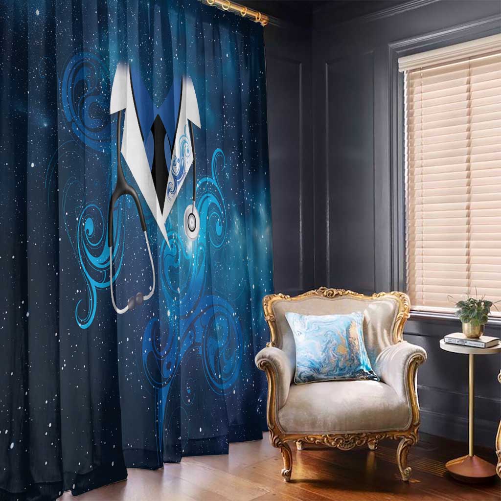 New Zealand Nurses RN Window Curtain Galaxy Stethoscope Maori Motif