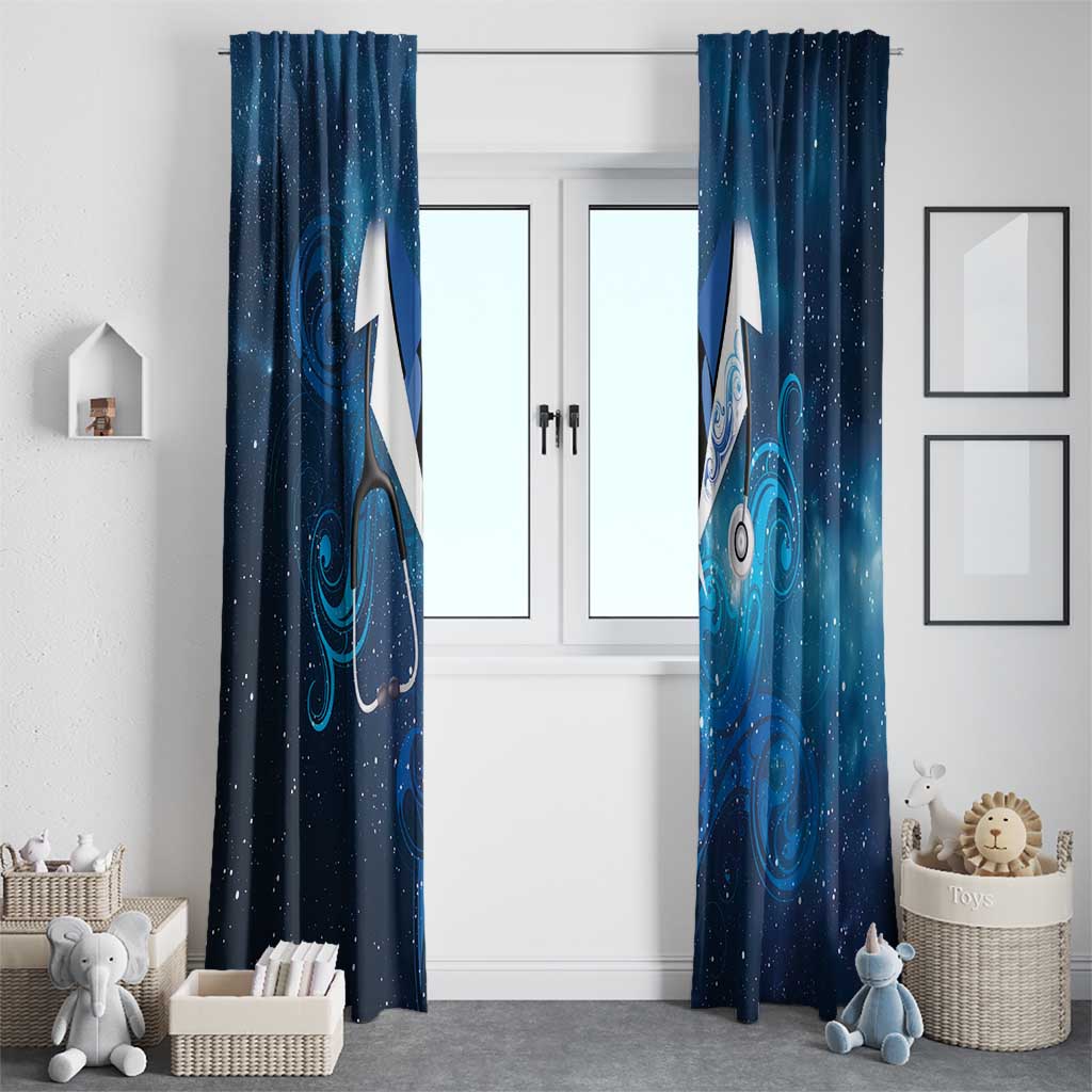New Zealand Nurses RN Window Curtain Galaxy Stethoscope Maori Motif