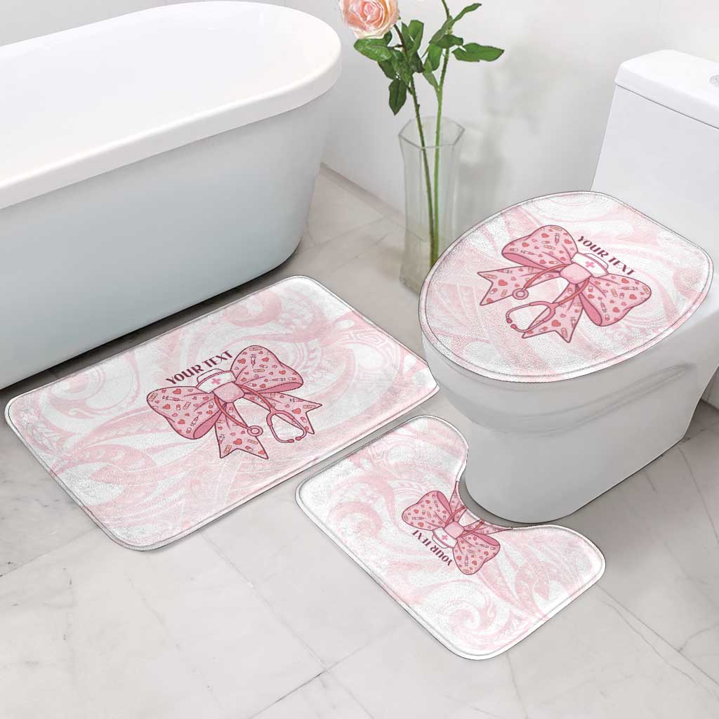 New Zealand Nurses RN Personalised Bathroom Set Pink Stethoscope Coquette Bow Maori Motif