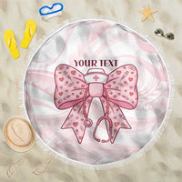 New Zealand Nurses RN Personalised Beach Blanket Pink Stethoscope Coquette Bow Maori Motif