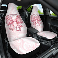 New Zealand Nurses RN Personalised Car Seat Cover Pink Stethoscope Coquette Bow Maori Motif