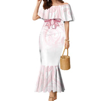 New Zealand Nurses RN Personalised Family Matching Mermaid Dress and Hawaiian Shirt Pink Stethoscope Coquette Bow Maori Motif