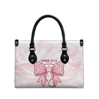 New Zealand Nurses RN Personalised Leather Bag Pink Stethoscope Coquette Bow Maori Motif