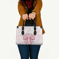 New Zealand Nurses RN Personalised Leather Bag Pink Stethoscope Coquette Bow Maori Motif