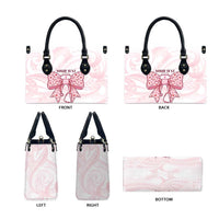 New Zealand Nurses RN Personalised Leather Bag Pink Stethoscope Coquette Bow Maori Motif
