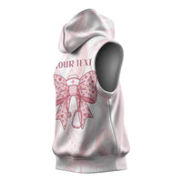 New Zealand Nurses RN Personalised Sleeveless Hoodie Pink Stethoscope Coquette Bow Maori Motif
