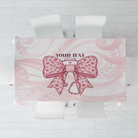 New Zealand Nurses RN Personalised Tablecloth Pink Stethoscope Coquette Bow Maori Motif