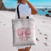 New Zealand Nurses RN Personalised Tote Bag Pink Stethoscope Coquette Bow Maori Motif LT9 - Polynesian Pride