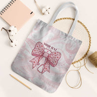 New Zealand Nurses RN Personalised Tote Bag Pink Stethoscope Coquette Bow Maori Motif LT9 White Strap One Size Pink - Polynesian Pride