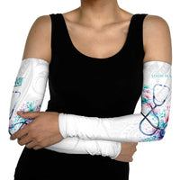 New Zealand Nurses RN Personalised Arm Sleeves Stethoscope Floral Maori Motif LT9 - Polynesian Pride