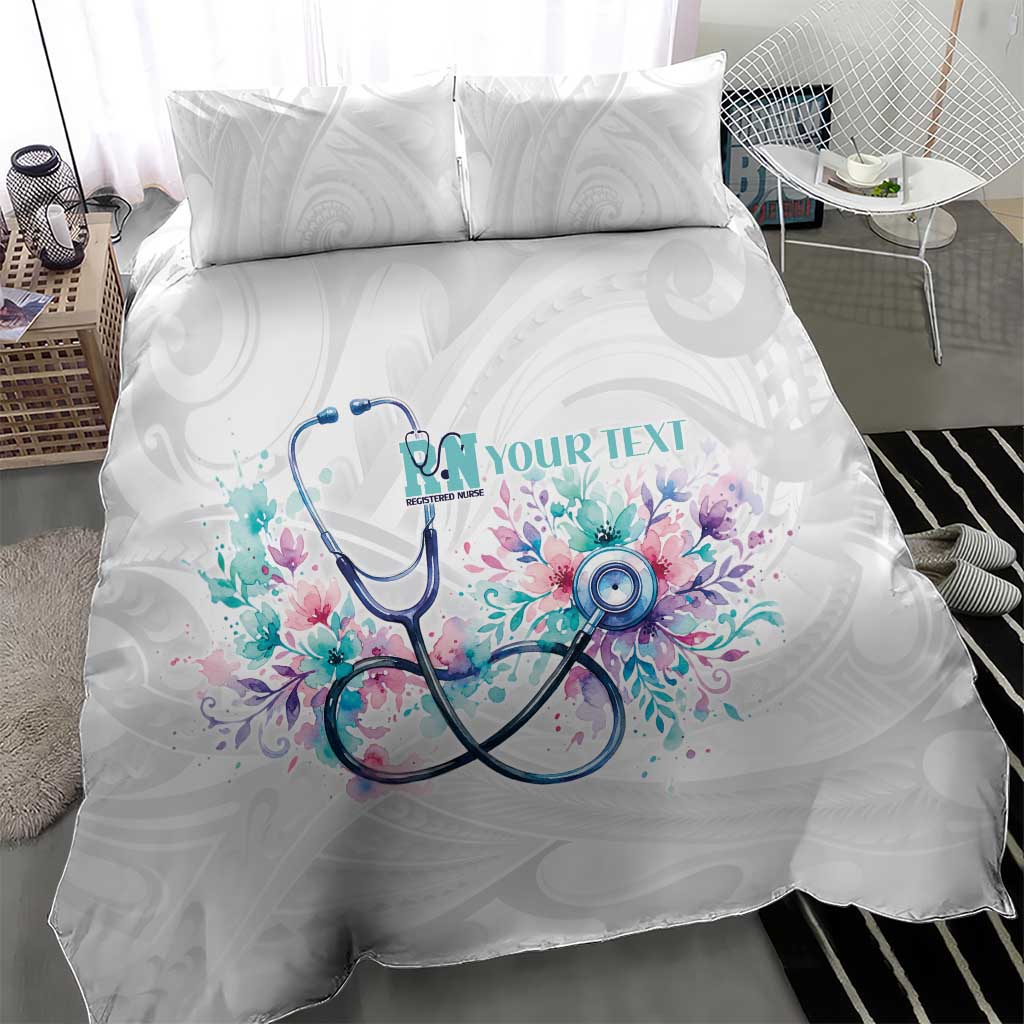 New Zealand Nurses RN Personalised Bedding Set Stethoscope Floral Maori Motif LT9 - Polynesian Pride