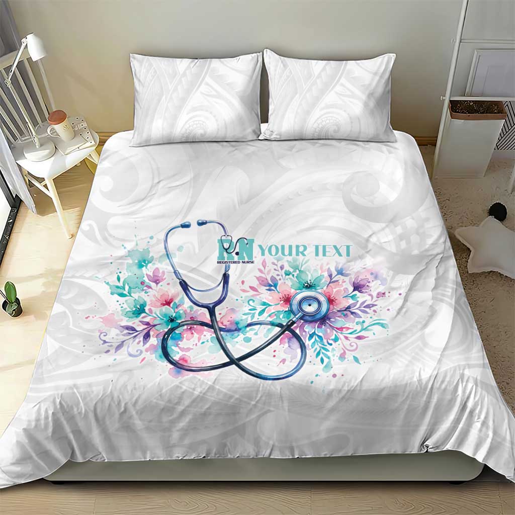 New Zealand Nurses RN Personalised Bedding Set Stethoscope Floral Maori Motif LT9 - Polynesian Pride