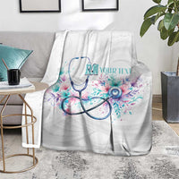 New Zealand Nurses RN Personalised Blanket Stethoscope Floral Maori Motif