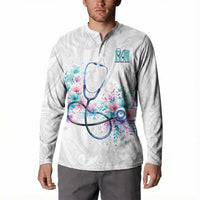 New Zealand Nurses RN Personalised Button Sweatshirt Stethoscope Floral Maori Motif