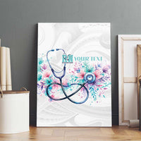 New Zealand Nurses RN Personalised Canvas Wall Art Stethoscope Floral Maori Motif LT9 - Polynesian Pride