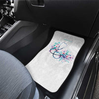 New Zealand Nurses RN Personalised Car Mats Stethoscope Floral Maori Motif