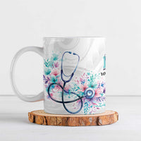 New Zealand Nurses RN Personalised Ceramic Mug Stethoscope Floral Maori Motif LT9 White - Polynesian Pride