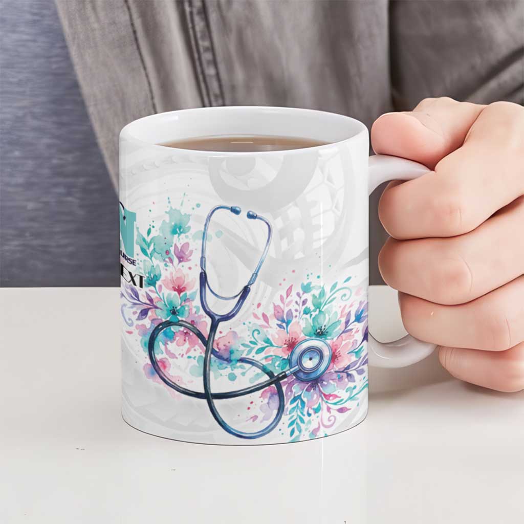 New Zealand Nurses RN Personalised Ceramic Mug Stethoscope Floral Maori Motif LT9 - Polynesian Pride