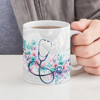 New Zealand Nurses RN Personalised Ceramic Mug Stethoscope Floral Maori Motif LT9 - Polynesian Pride
