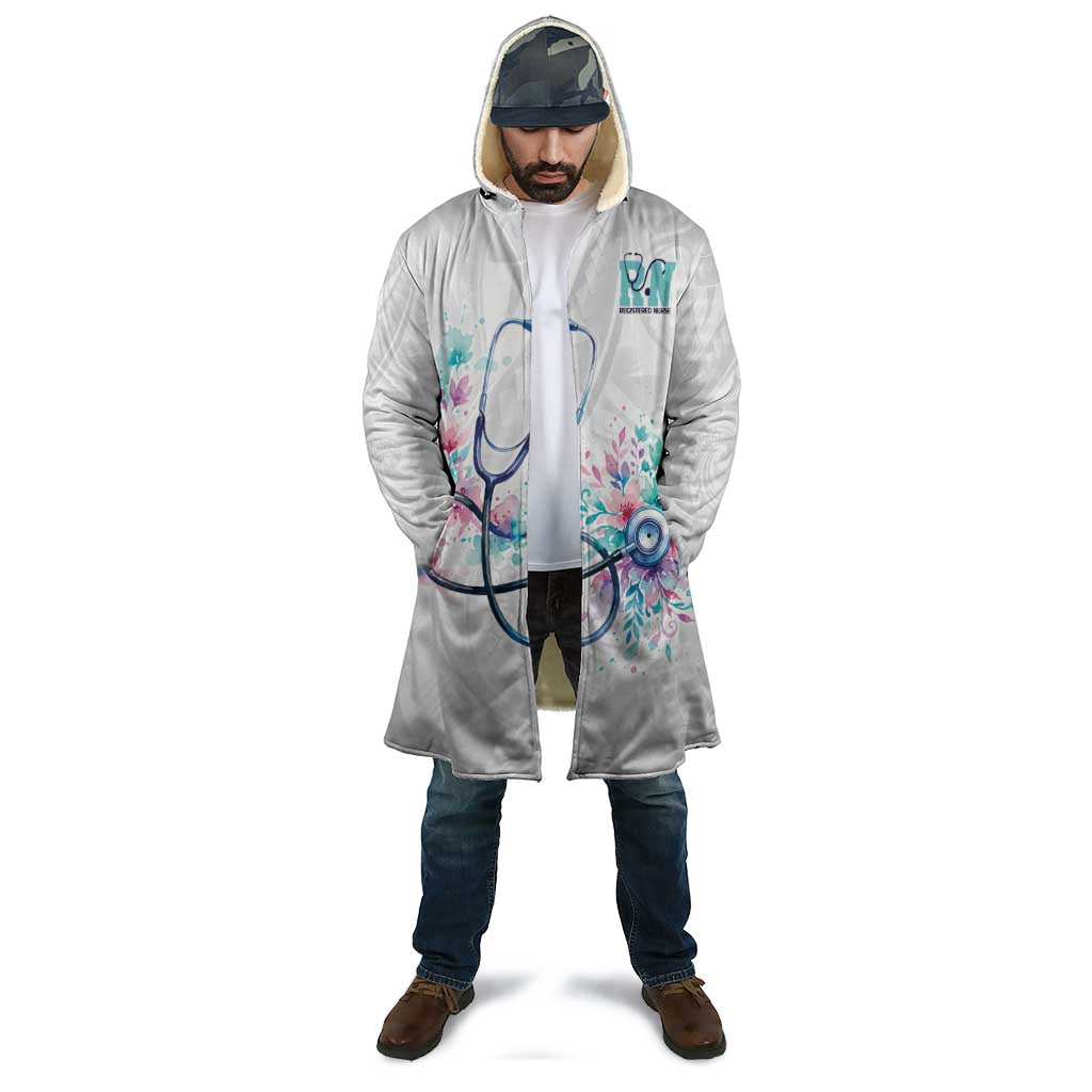 New Zealand Nurses RN Personalised Cloak Stethoscope Floral Maori Motif