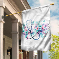 New Zealand Nurses RN Personalised Garden Flag Stethoscope Floral Maori Motif LT9 House Flag White - Polynesian Pride