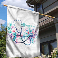 New Zealand Nurses RN Personalised Garden Flag Stethoscope Floral Maori Motif LT9 - Polynesian Pride