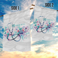 New Zealand Nurses RN Personalised Garden Flag Stethoscope Floral Maori Motif LT9 - Polynesian Pride